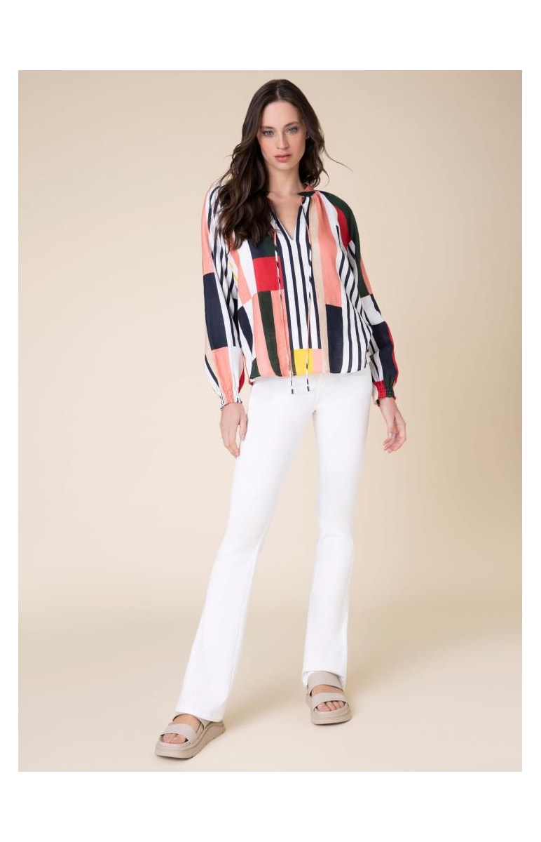 Bata Raglan Puro Linho Estampada