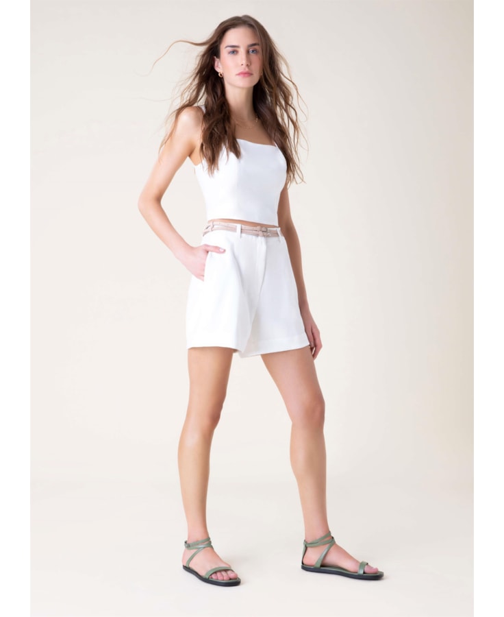 Bermuda Boucle Off White