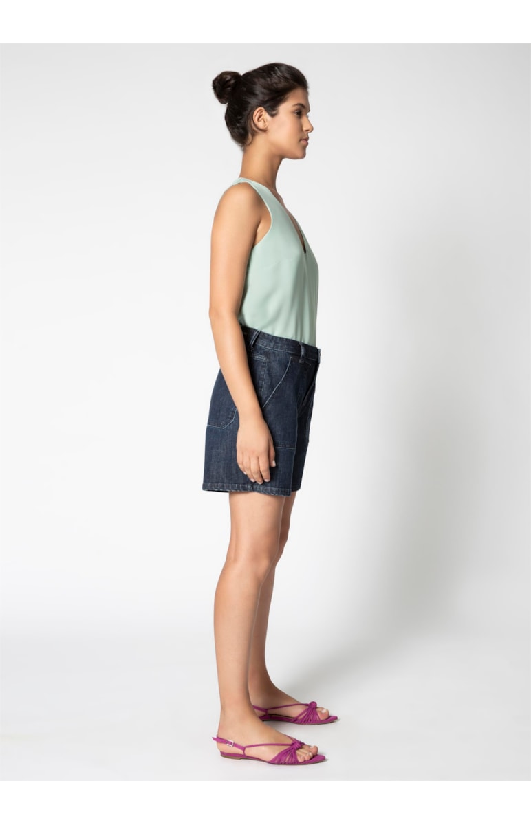 Bermuda Deep Blue Elastic Florence Bol Lav.Escuro C/ Resina.