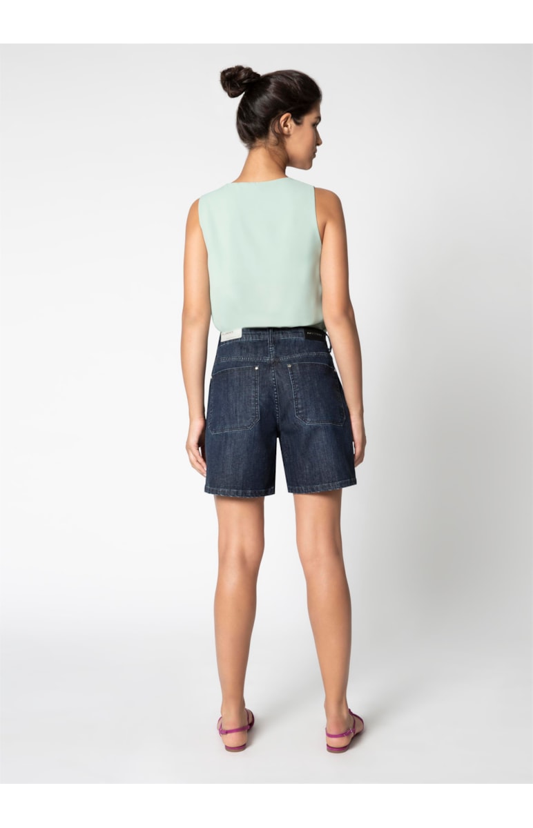 Bermuda Deep Blue Elastic Florence Bol Lav.Escuro C/ Resina.