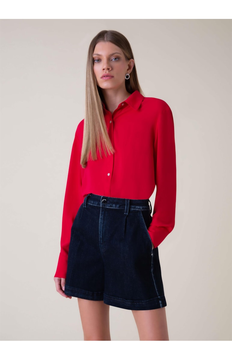 Bermuda Jeans Dark Forest Elastic 374-Lav.Escuro C/Luvinha