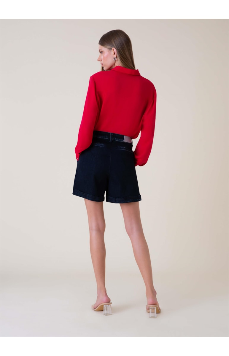 Bermuda Jeans Dark Forest Elastic 374-Lav.Escuro C/Luvinha