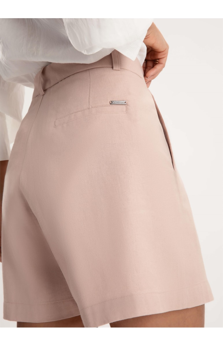 Bermuda Washed Linho Rosa Velho
