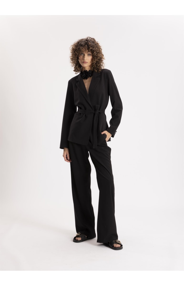 Blazer Alfaiataria Classic Cinto Preto