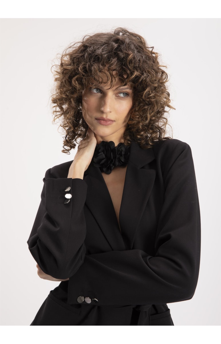 Blazer Alfaiataria Classic Cinto Preto