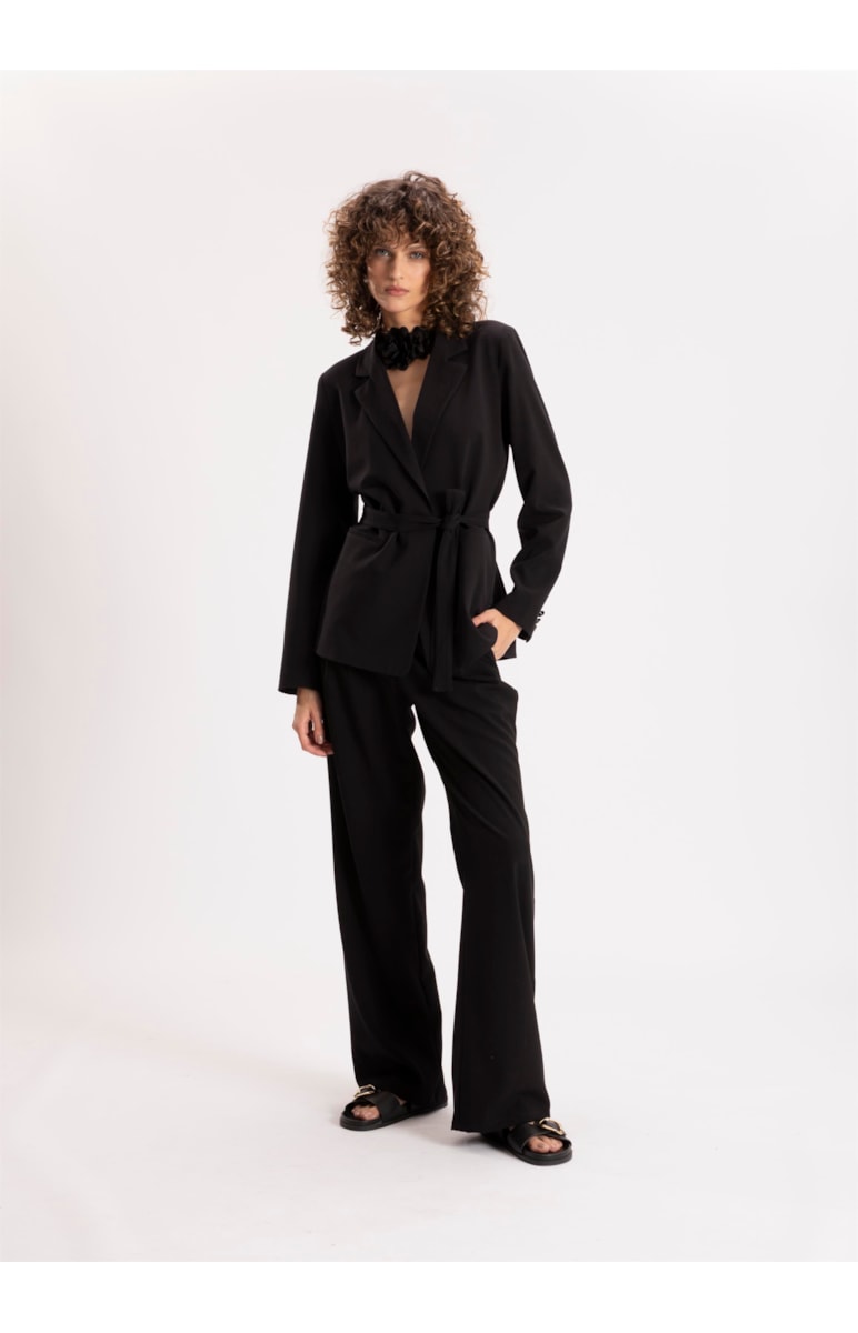 Blazer Alfaiataria Classic Cinto Preto