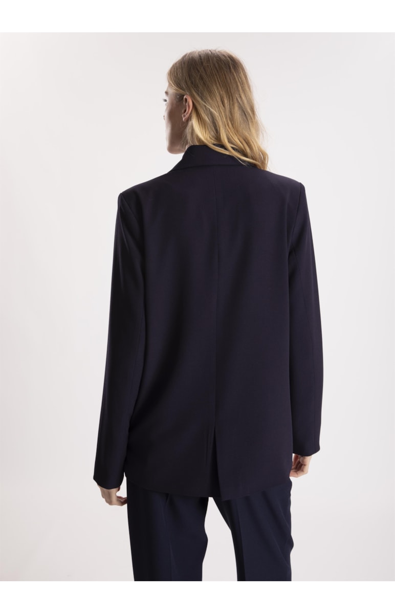 Blazer Crepe Lyon Botões Dark Navy