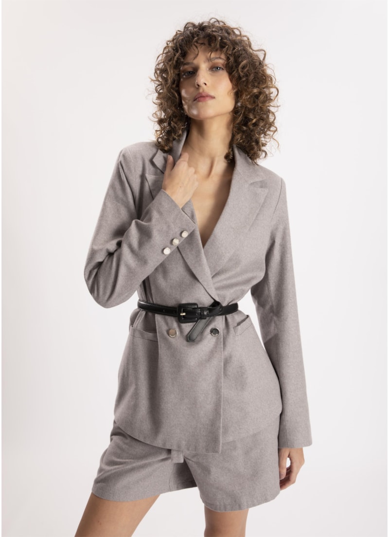 Blazer Linho Klein Transpasse Niquel