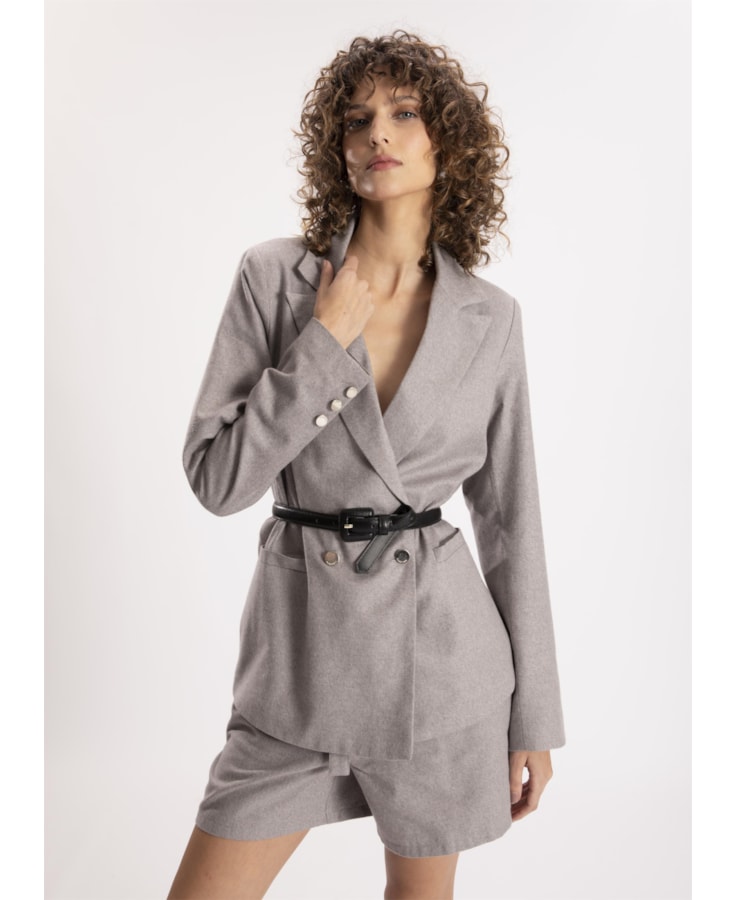 Blazer Linho Klein Transpasse Niquel
