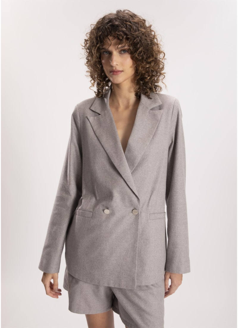 Blazer Linho Klein Transpasse Niquel