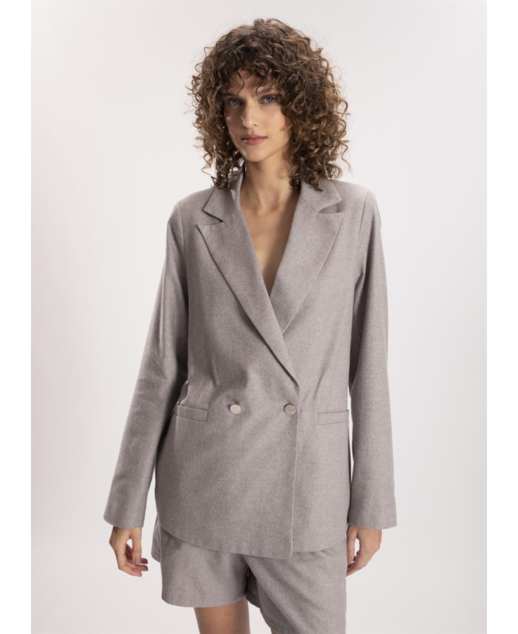 Blazer Linho Klein Transpasse Niquel