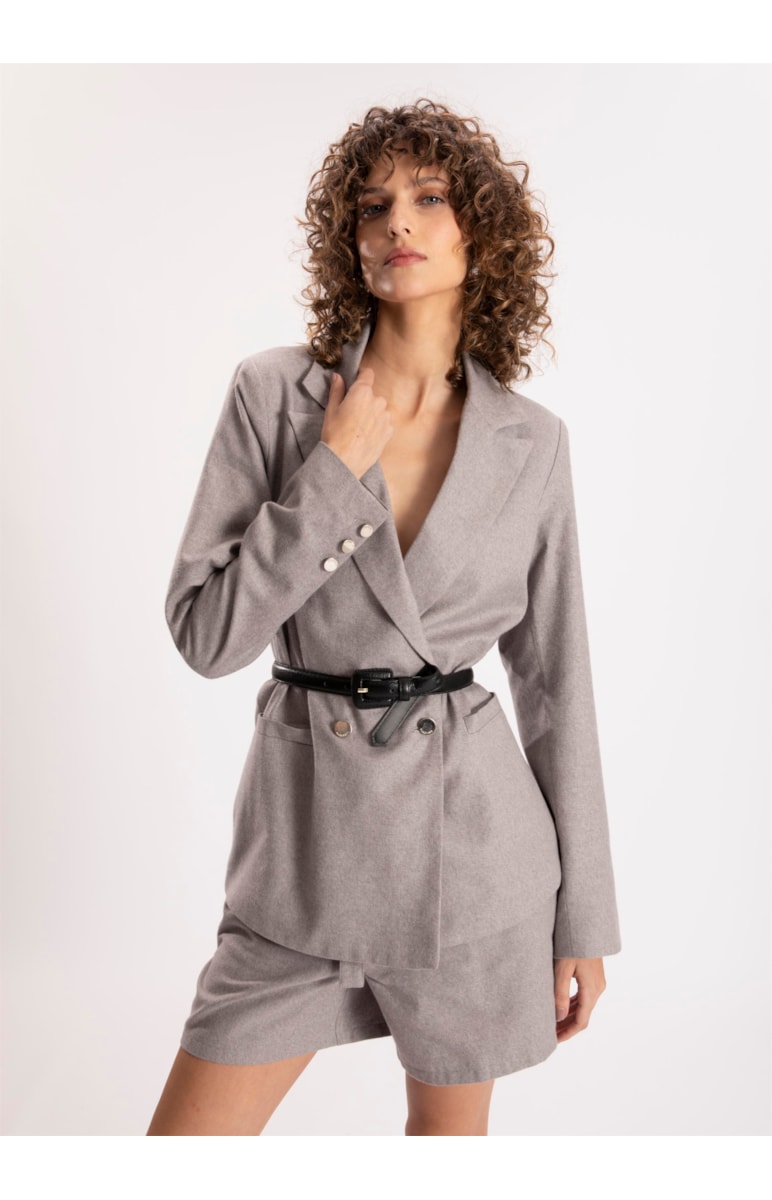 Blazer Linho Klein Transpasse Niquel