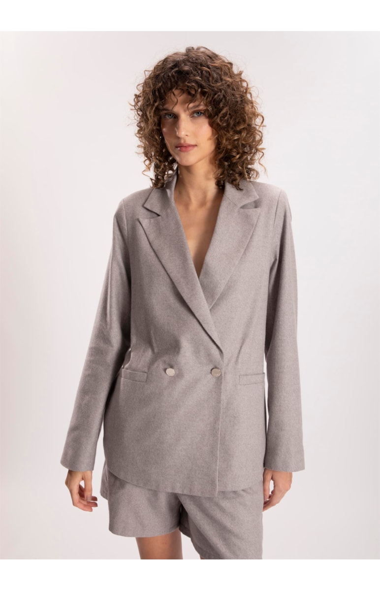 Blazer Linho Klein Transpasse Niquel