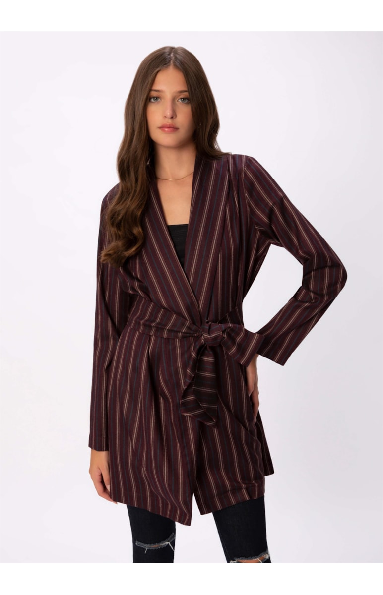 Blazer Robe Listras Estampado