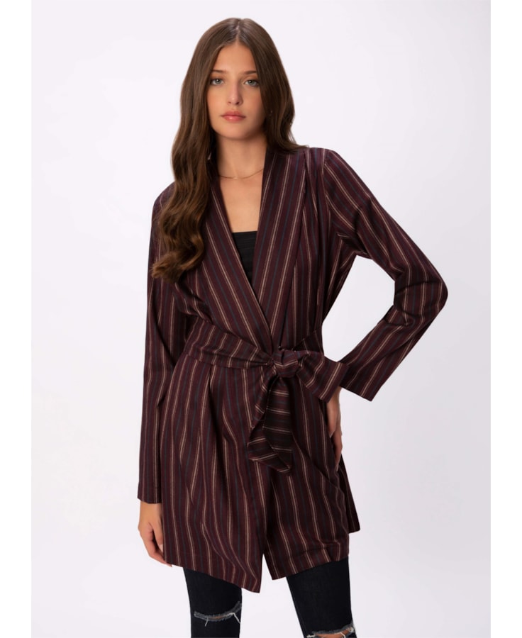 Blazer Robe Listras Estampado