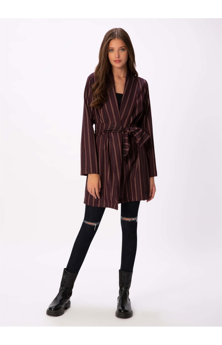 Blazer Robe Listras Estampado