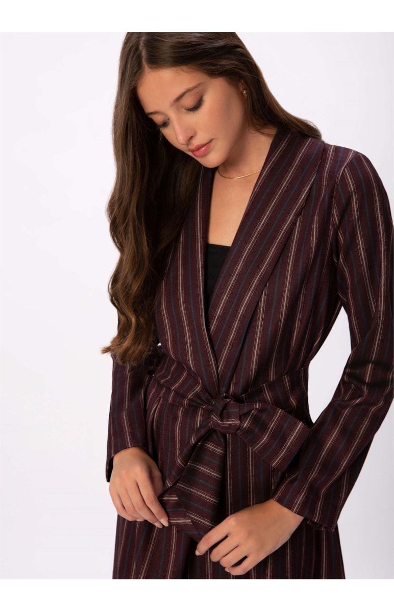 Blazer Robe Listras Estampado