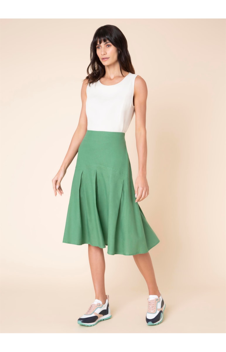 Blusa Alça Larga Linen Blend Areia