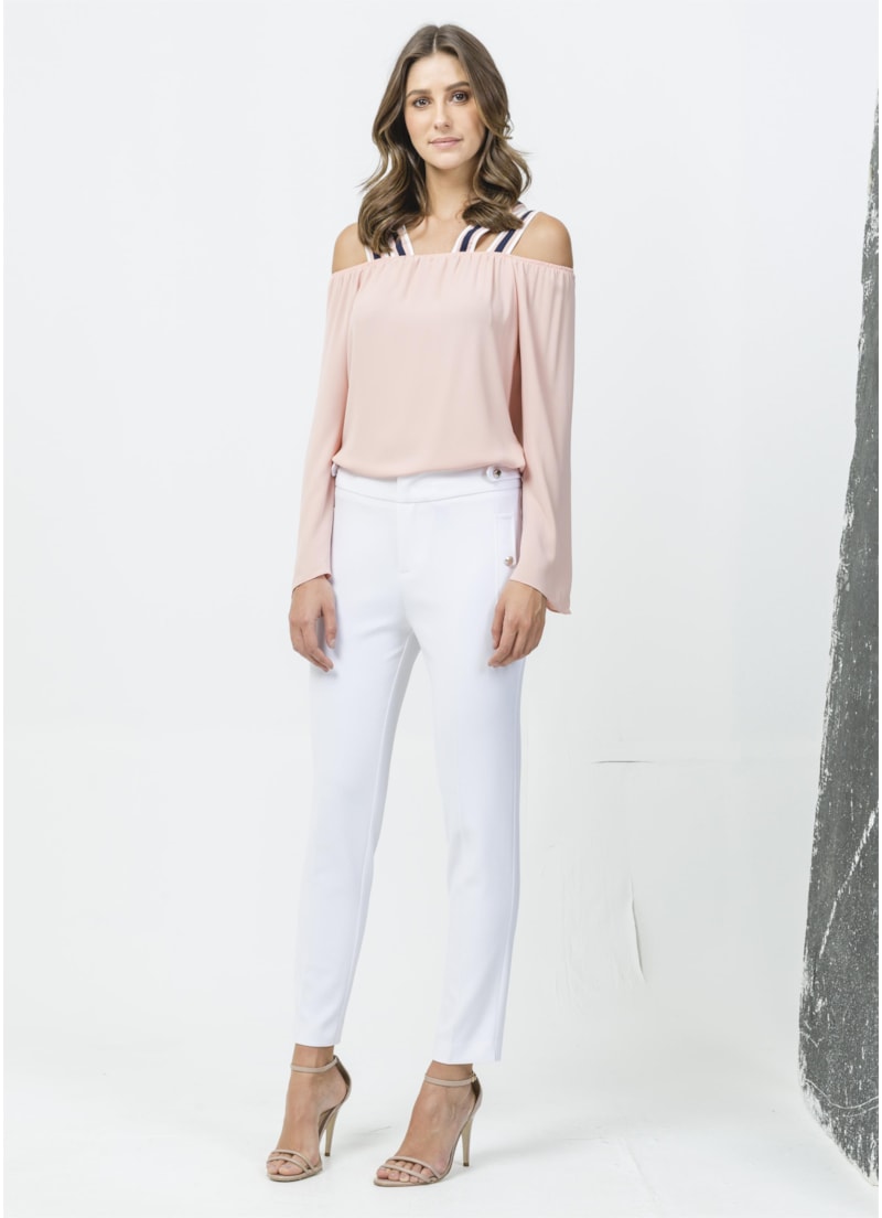 Blusa Alças Tricolor Rosa