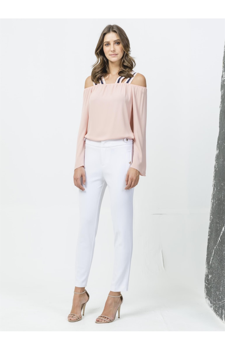 Blusa Alças Tricolor Rosa