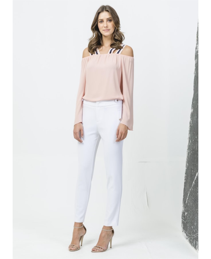 Blusa Alças Tricolor Rosa
