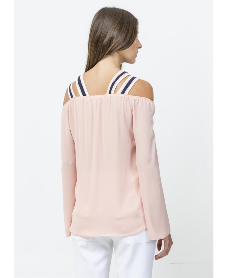 Blusa Alças Tricolor Rosa