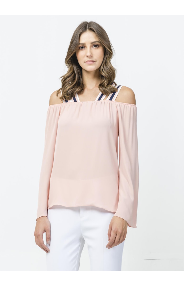 Blusa Alças Tricolor Rosa