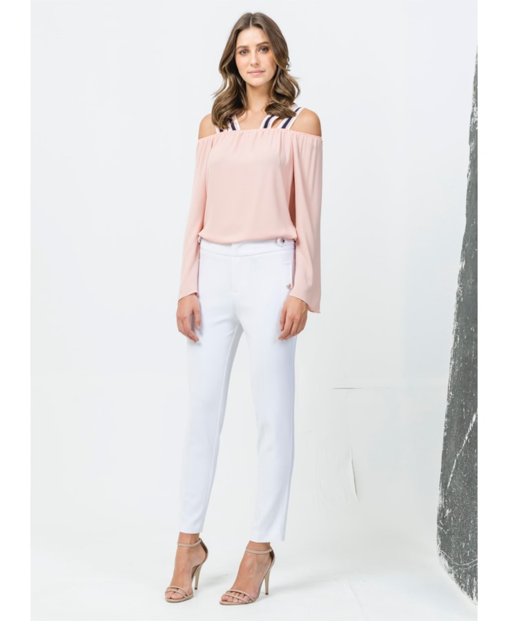 Blusa Alças Tricolor Rosa