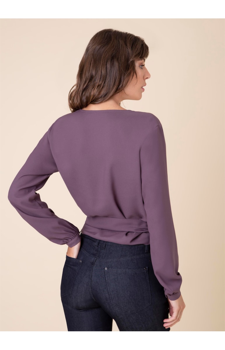 Blusa Amarração Transpassada Bordeaux