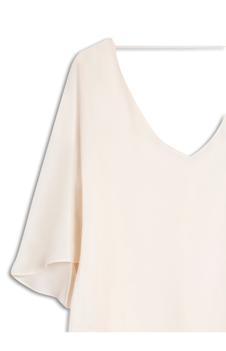Blusa Ampla Decote Costas Bege