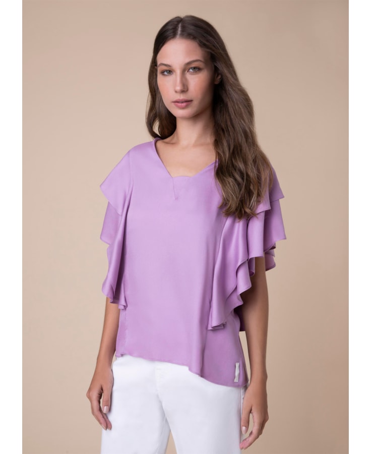 Blusa Babados Lavanda