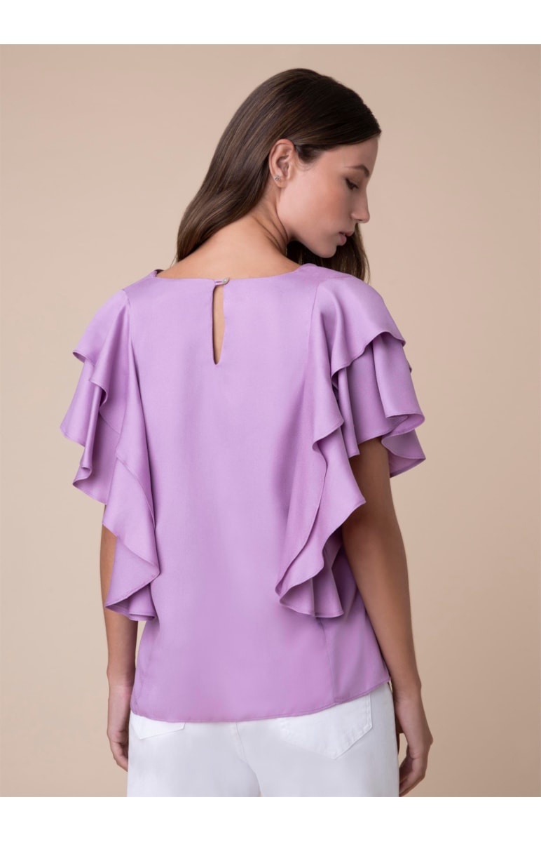 Blusa Babados Lavanda