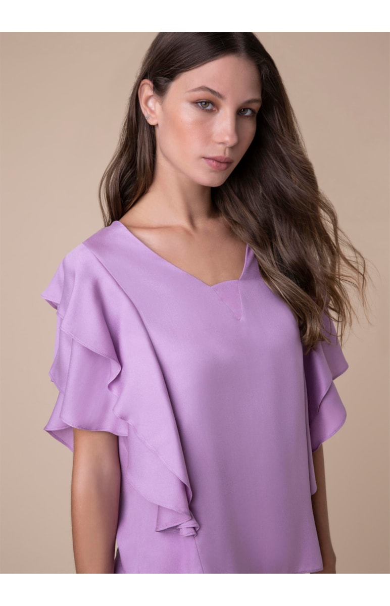 Blusa Babados Lavanda