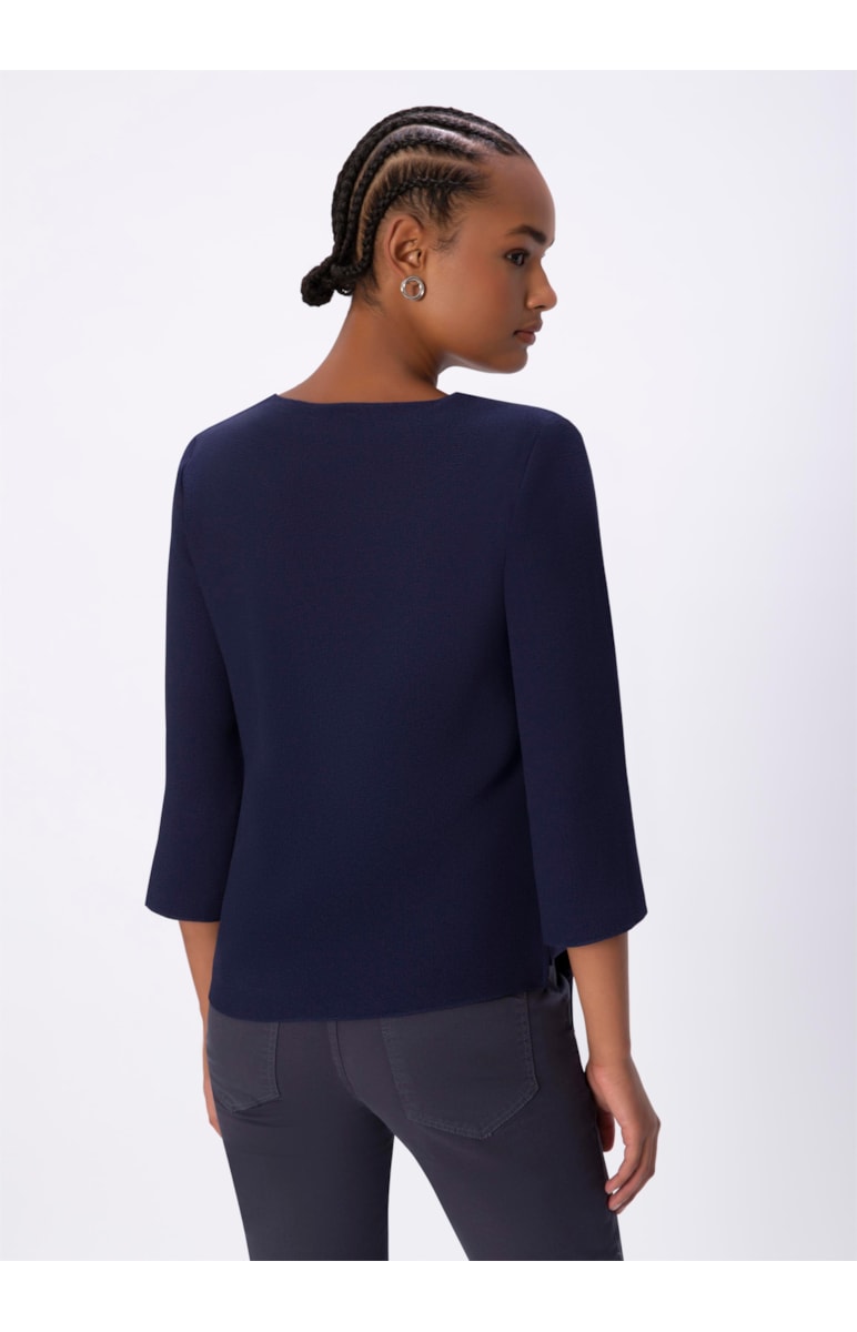 Blusa Básica Crepe Marinho