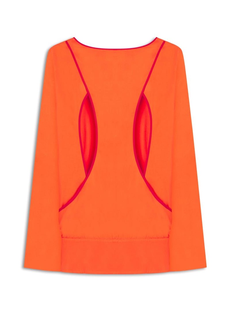 Blusa Bicolor Orange