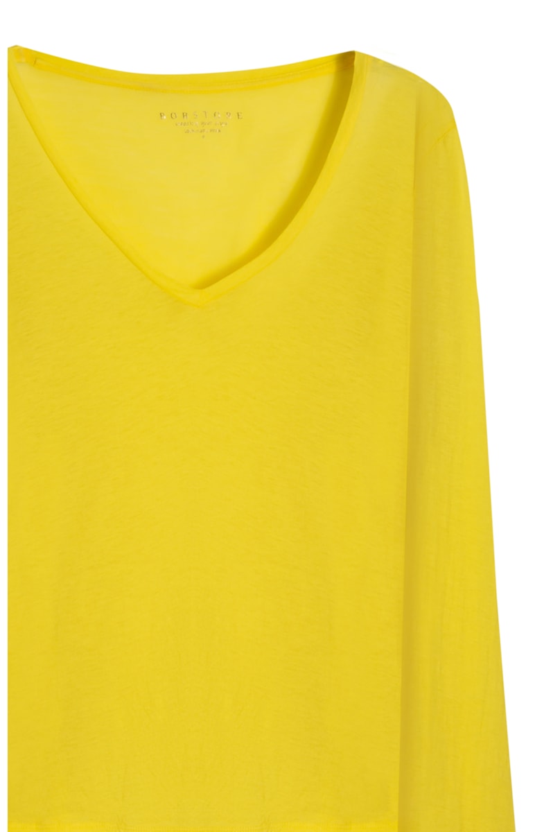 Blusa Bordado Ingles Mangas Amarelo