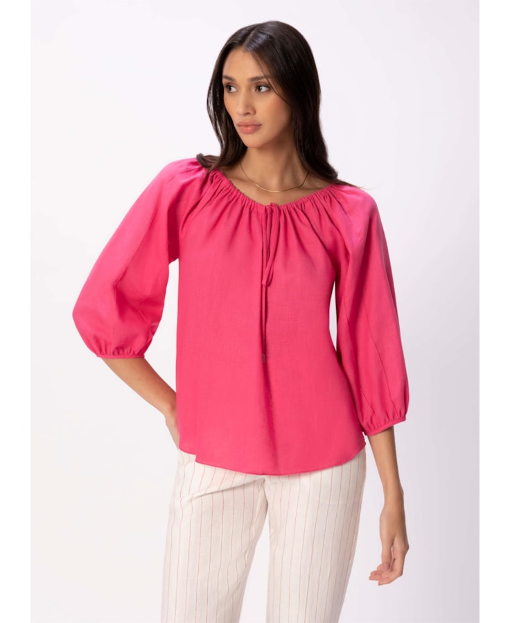 Blusa Cambraia Linho Blend Pink