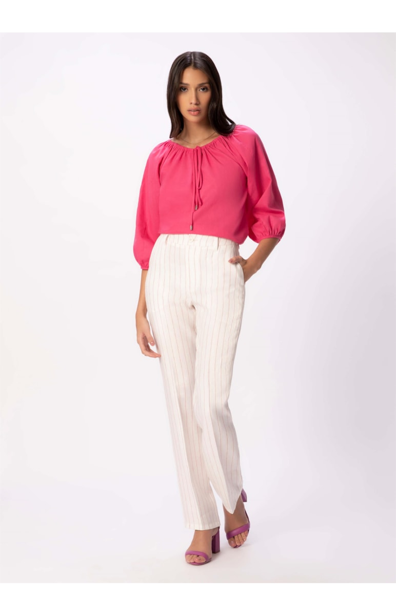 Blusa Cambraia Linho Blend Pink
