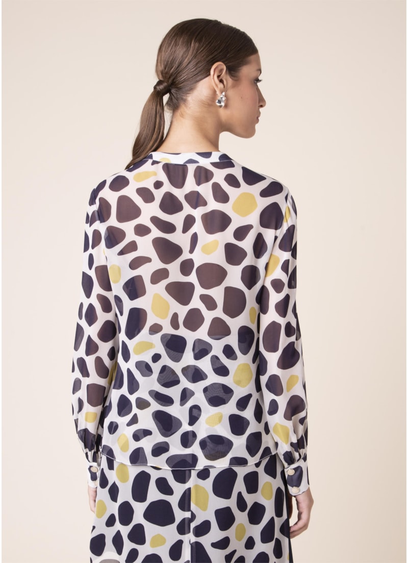Blusa Camo Dots Estampado Fundo Off