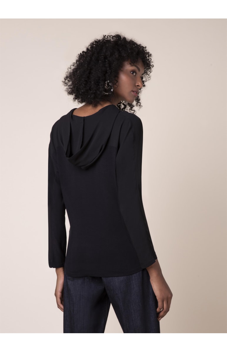 Blusa Capuz Malha Flow Preto