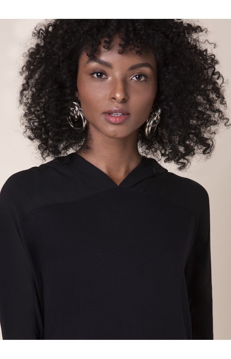 Blusa Capuz Malha Flow Preto