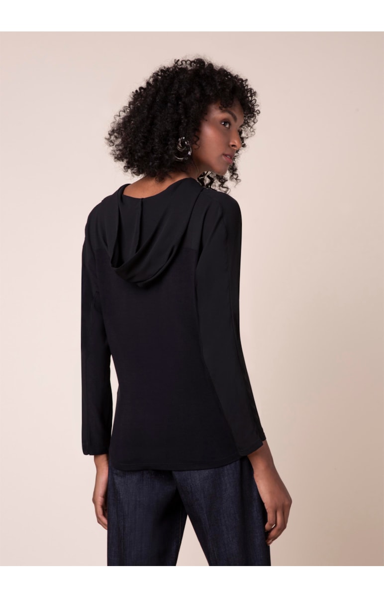 Blusa Capuz Malha Flow Preto