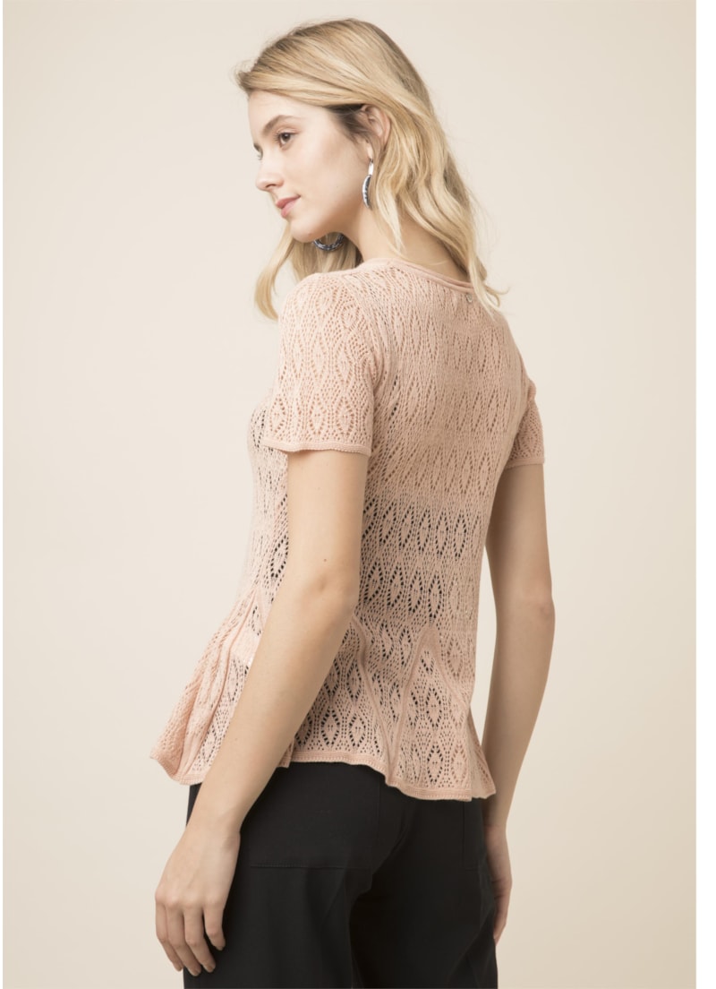 Blusa Careca Rendada Nude