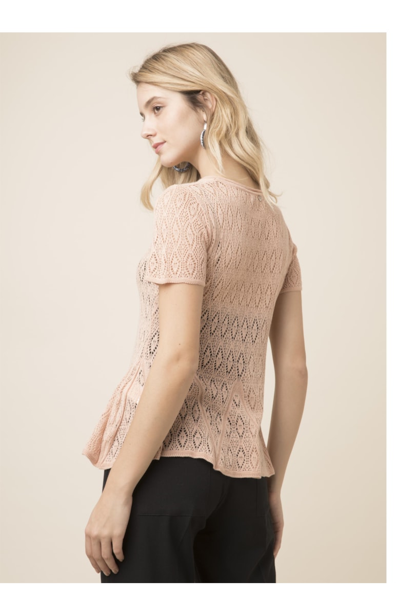 Blusa Careca Rendada Nude