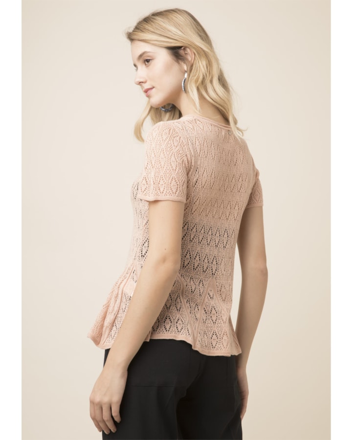 Blusa Careca Rendada Nude