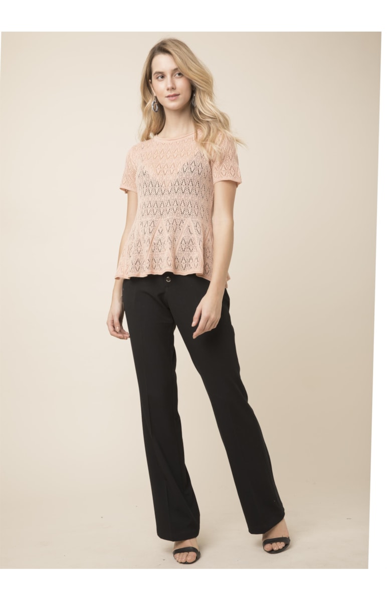 Blusa Careca Rendada Nude