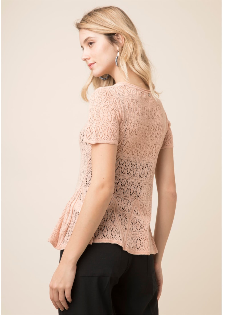 Blusa Careca Rendada Nude