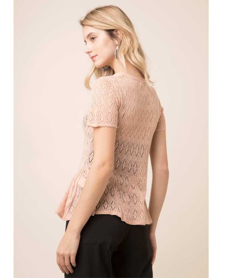 Blusa Careca Rendada Nude