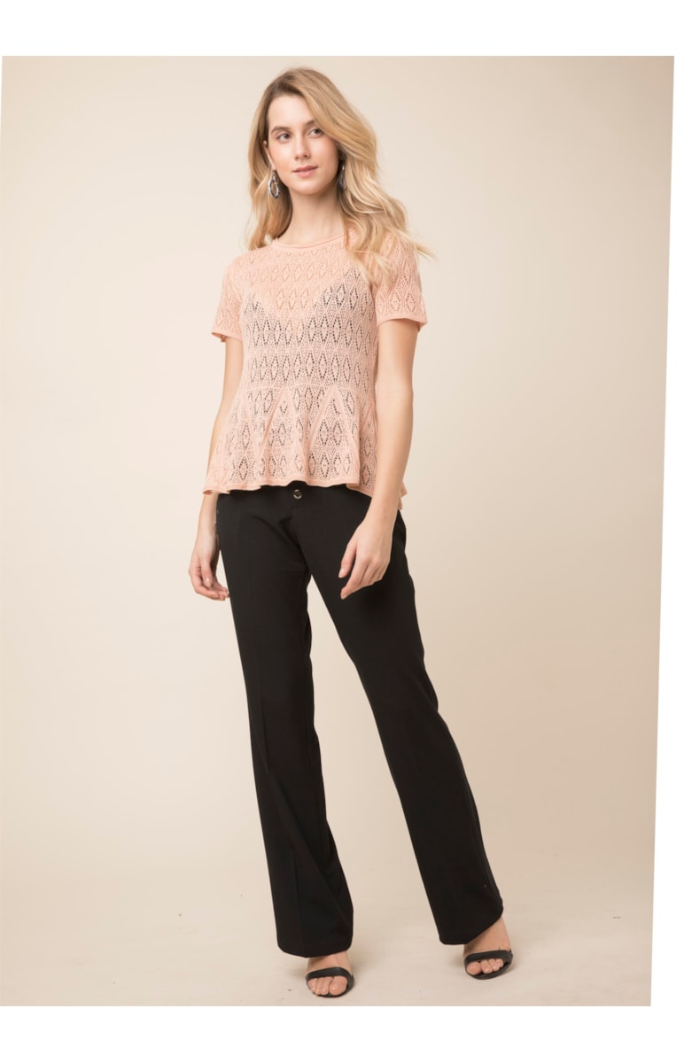 Blusa Careca Rendada Nude