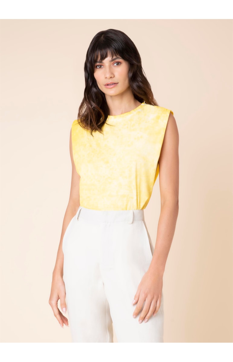 Blusa Cava Coberta Amarelo Claro